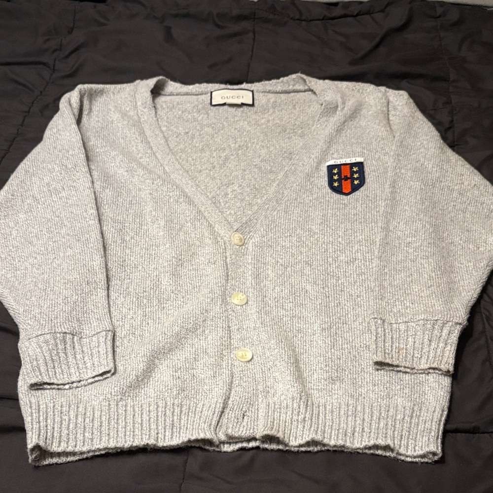 Gucci Gray Cardigan Sweater
